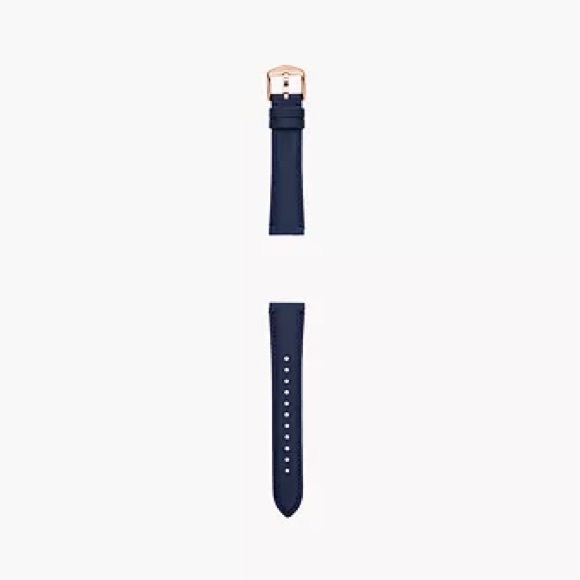 Fossil 16mm Navy Leather Watch Strap - Picture 2 of 7